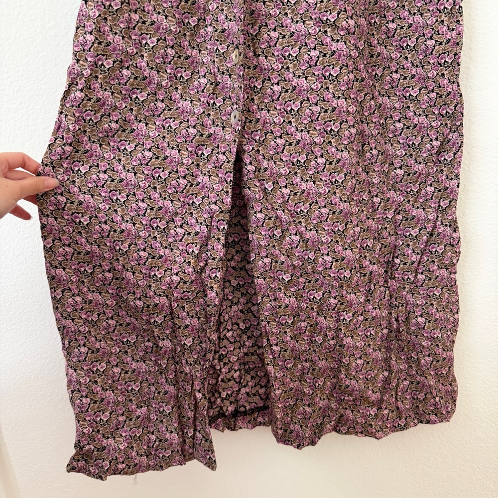 Vtg Robbie Bee Ditzy Floral Sleeveless Maxi Button Front Dress Size 10 Purple - Picture 3 of 9
